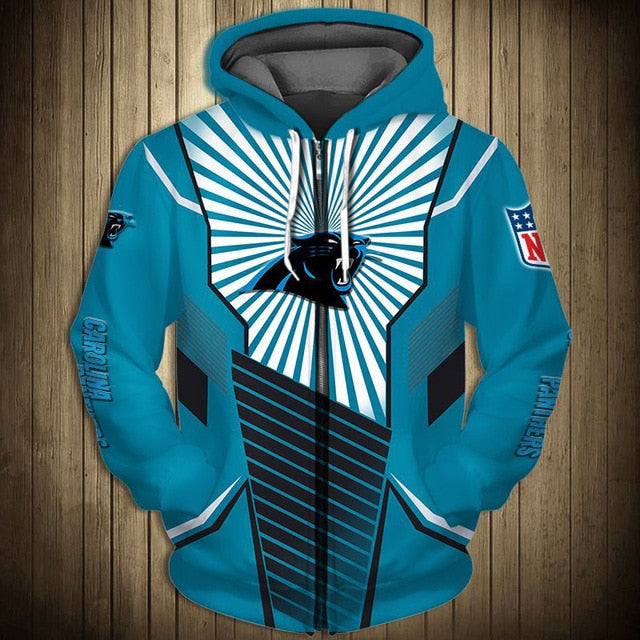 Carolina Panthers Sunlight Casual Zipper Hoodie