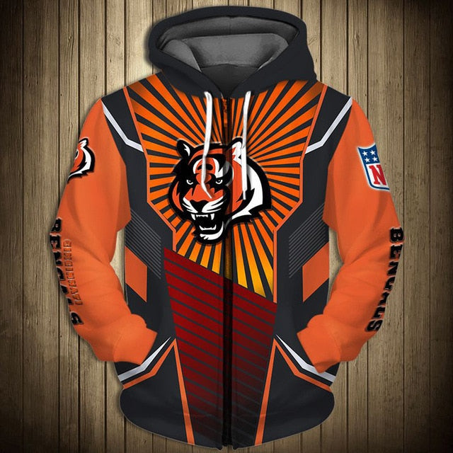 Cincinnati Bengals Sunlight Casual Zipper Hoodie