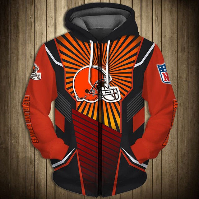 Cleveland Browns Sunlight Casual Zipper Hoodie