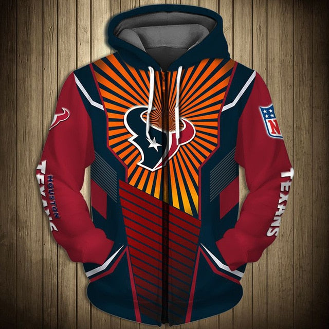 Houston Texans Sunlight Casual Zipper Hoodie