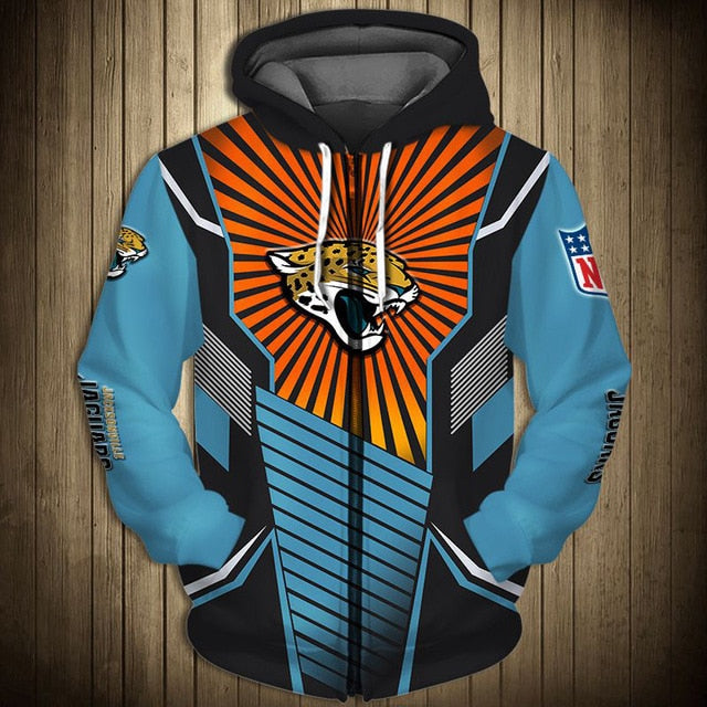 Jacksonville Jaguars Sunlight Casual Zipper Hoodie