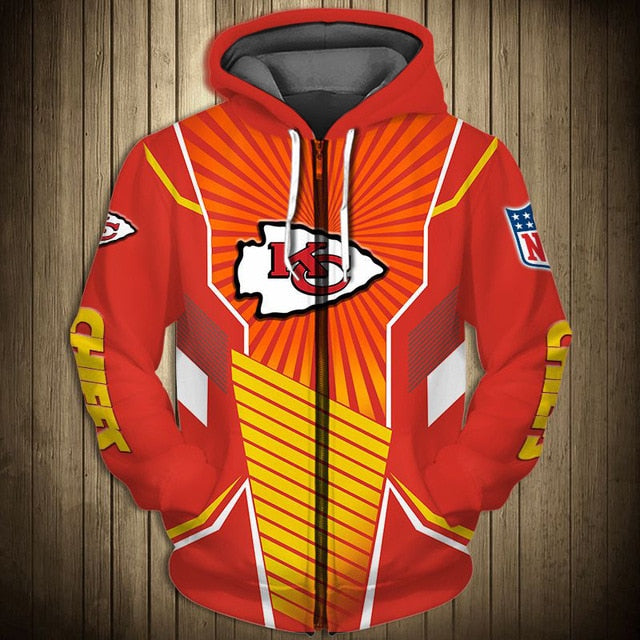 Kansas City Chiefs Sunlight Casual Zipper Hoodie