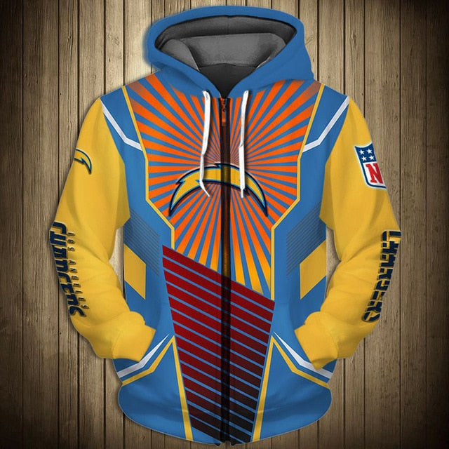 Los Angeles Chargers Sunlight Casual Zipper Hoodie