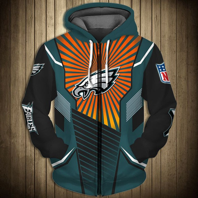 Philadelphia Eagles Sunlight Casual Zipper Hoodie