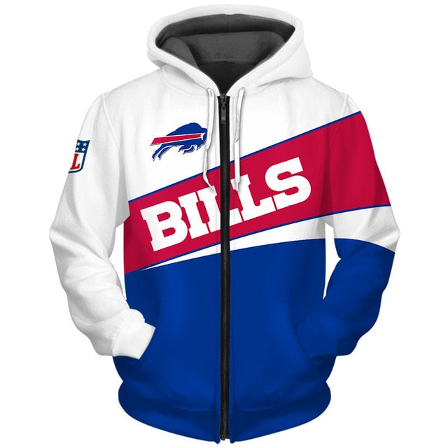 Buffalo Bills Casual Zipper Hoodie