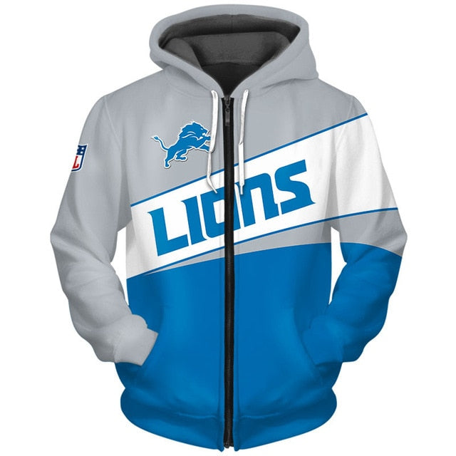 Detroit Lions Casual Zipper Hoodie