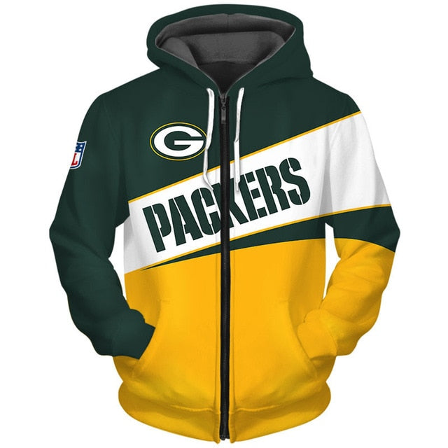 Green Bay Packers Casual Zipper Hoodie