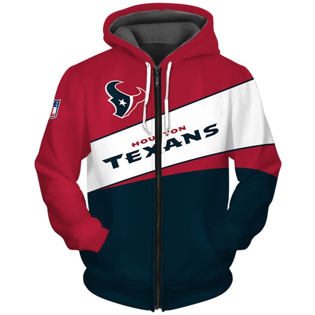 Houston Texans Casual Zipper Hoodie