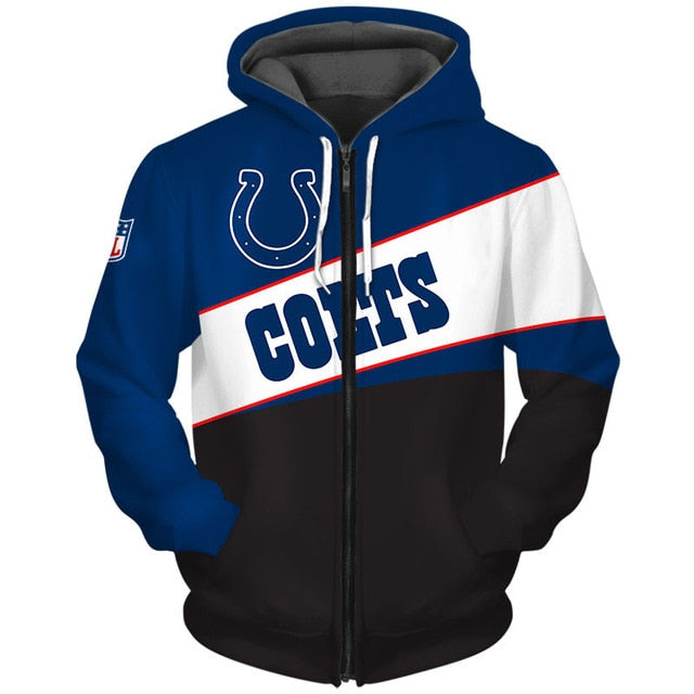 Indianapolis Colts Casual Zipper Hoodie