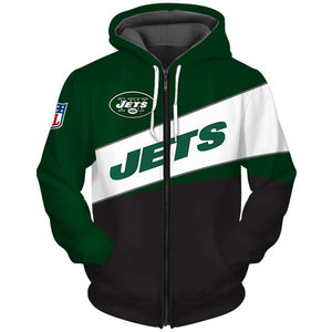 New York Jets Casual Zipper Hoodie