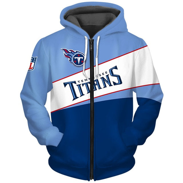 Tennessee Titans Casual Zipper Hoodie