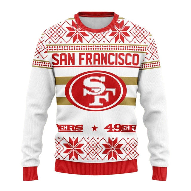 San Francisco 49ers Snowflake Christmas Pullover