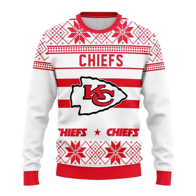 Kansas City Chiefs Snowflake Christmas Pullover