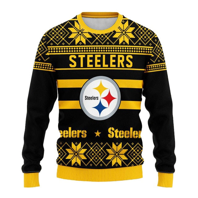 Pittsburgh Steelers Snowflake Christmas Pullover