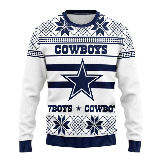 Dallas Cowboys Snowflake Christmas Pullover