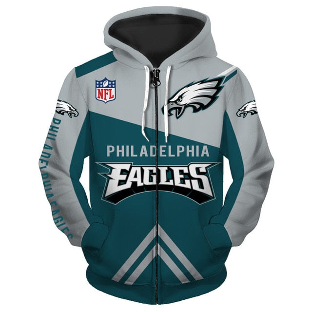 Philadelphia Eagles 3D Zipper Hoodie