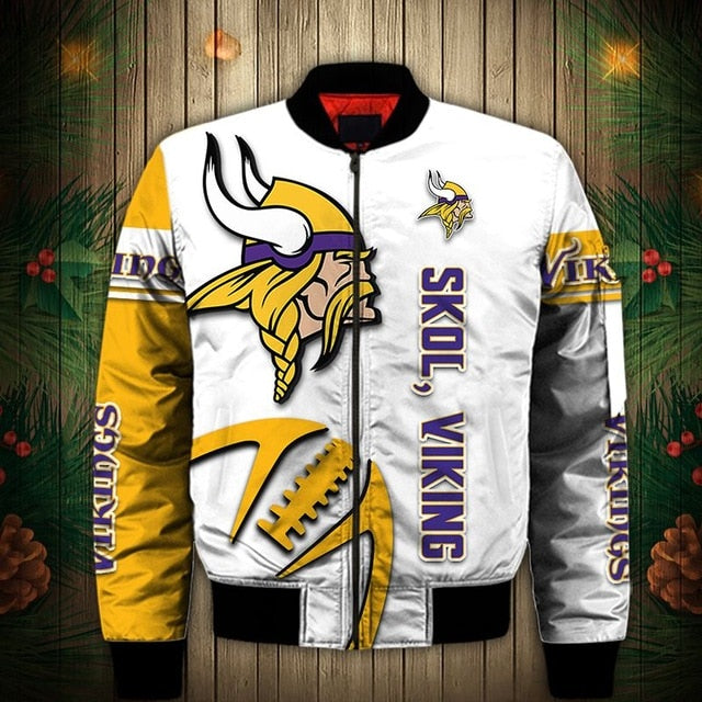 Minnesota Vikings Zigzag Casual Thick Jacket