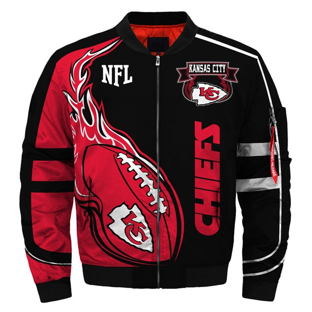 Kansas City Chiefs Flame Ball Thick Jacket