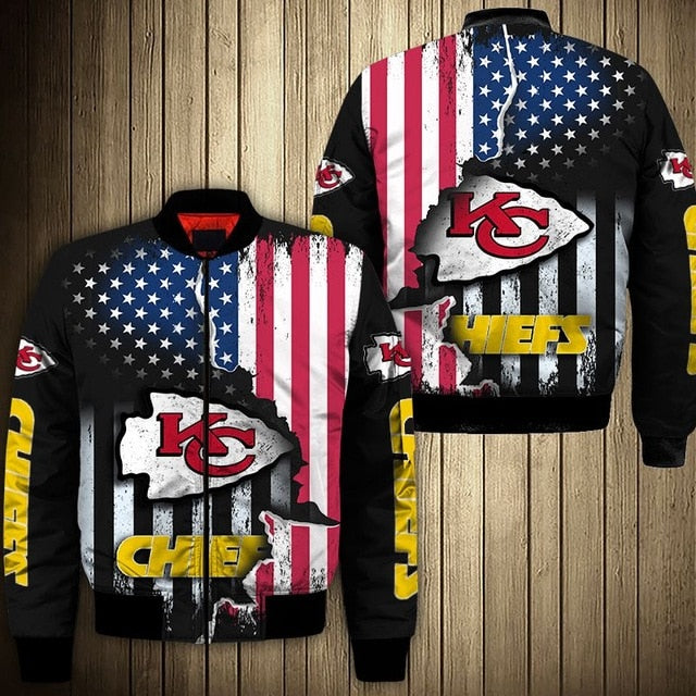 Kansas City Chiefs American Flag Thick Jacket
