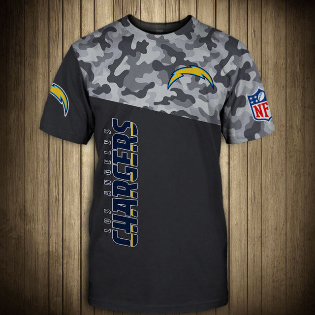 Los Angeles Chargers Camouflage 3D T-Shirt