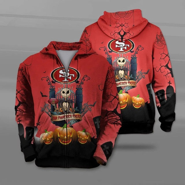 San Francisco 49ers Halloween Zipper Hoodie