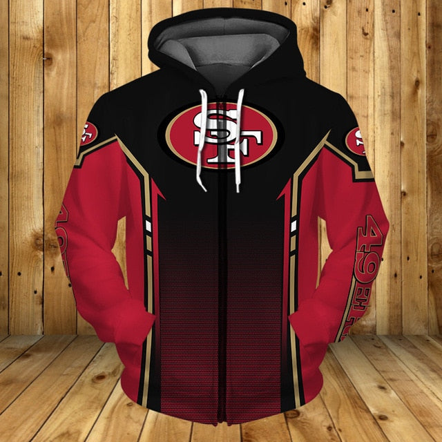 San Francisco 49ers Casual Zipper Hoodie