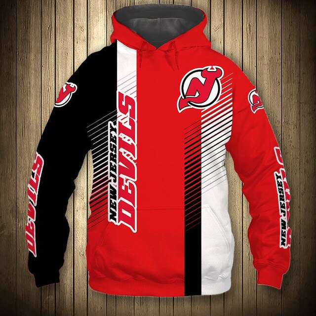 New Jersey Devils Stripes Casual Hoodie