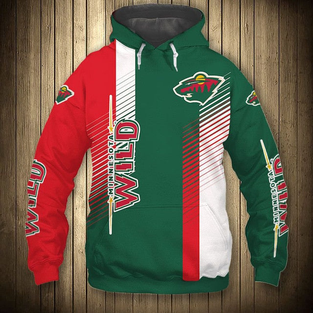 Minnesota Wild Stripes Casual Hoodie