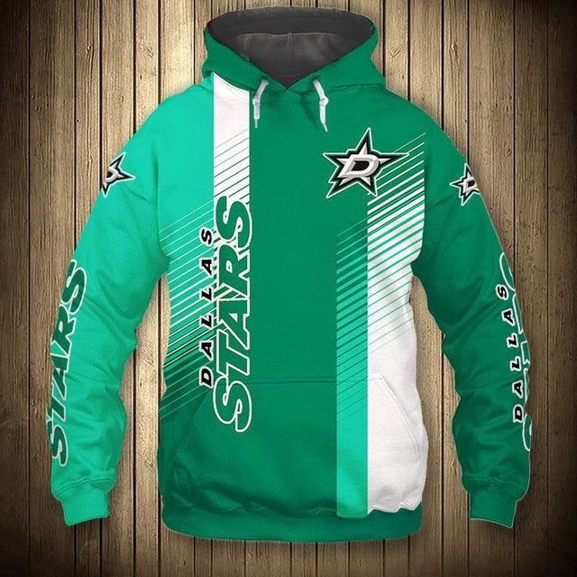 Dallas Stars Stripes Casual Hoodie