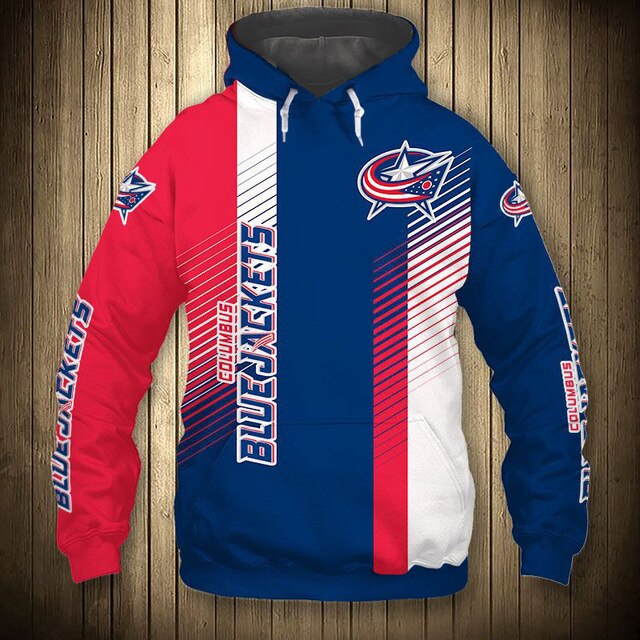 Columbus Blue Jackets Stripes Casual Hoodie