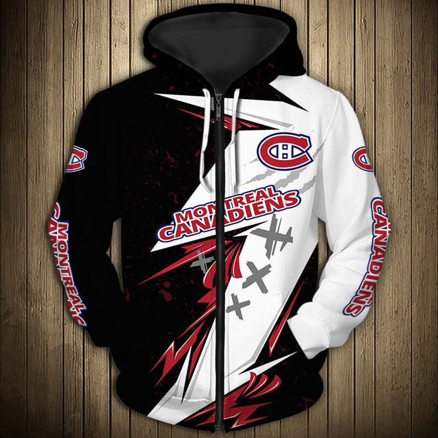 Montreal Canadiens Graffiti Casual Zipper Hoodie