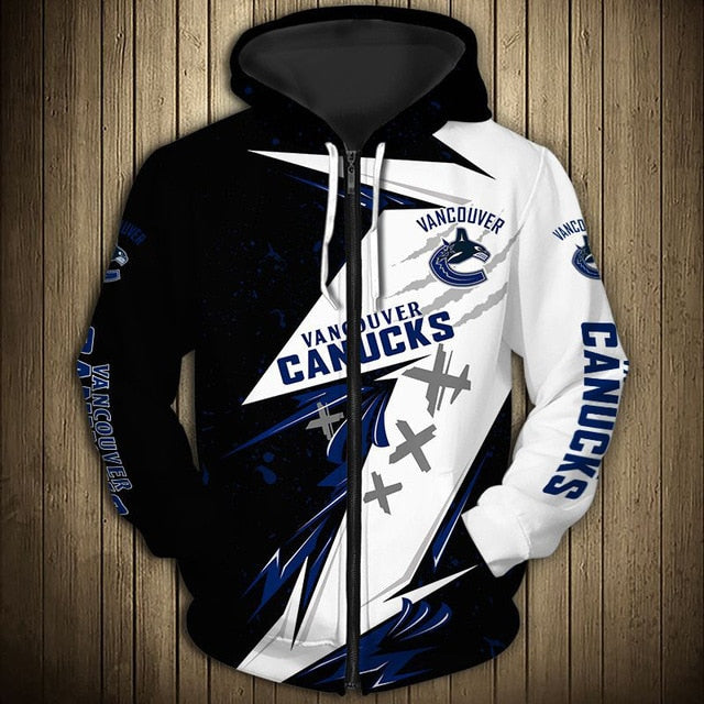 Vancouver Canucks Graffiti Casual Zipper Hoodie