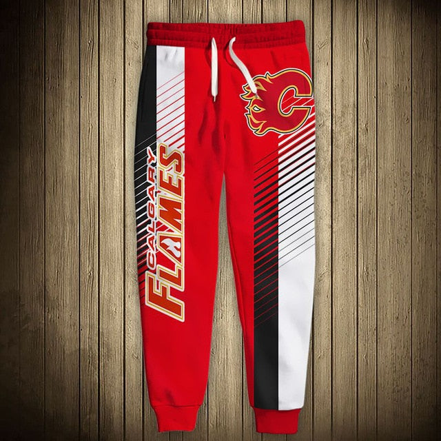 Calgary Flames Stripes Sweatpants