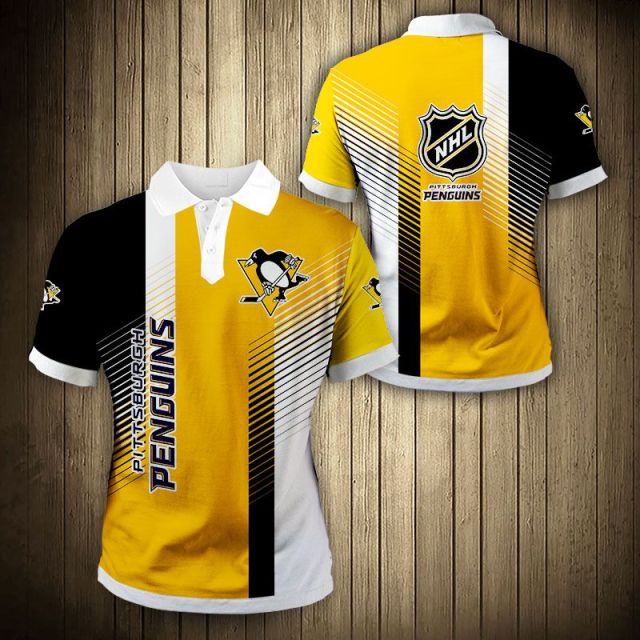 Pittsburgh Penguins Stripes Polo Shirt