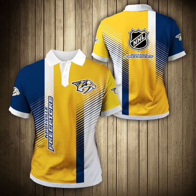 Nashville Predators Stripes Polo Shirt