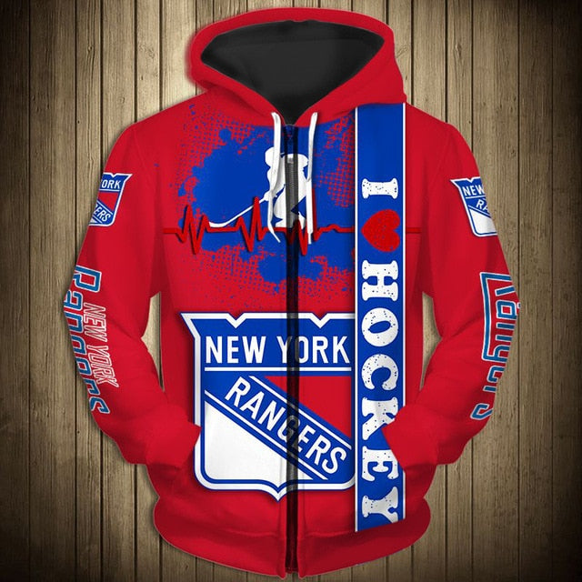 New York Rangers Beating Curve Zipper Hoodie