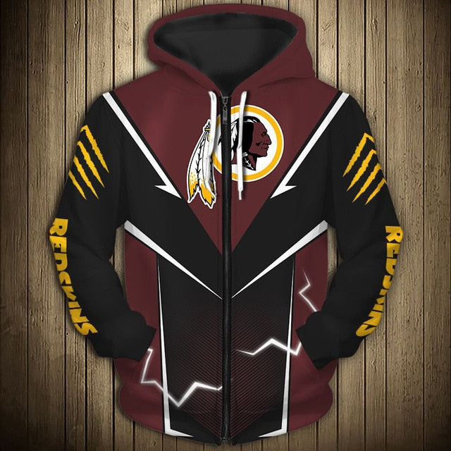 Washington Commanders Flame Zipper Hoodie