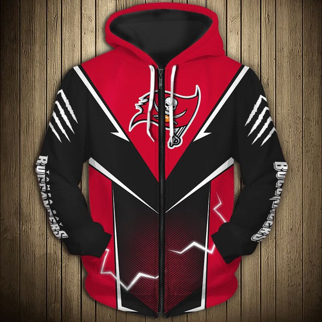 Tampa Bay Buccaneers Flame Zipper Hoodie