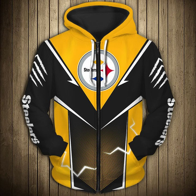 Pittsburgh Steelers Flame Zipper Hoodie