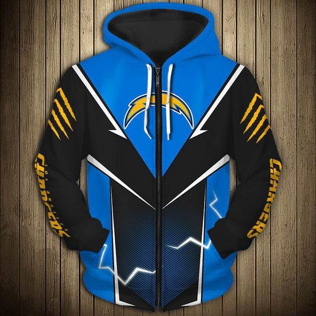 Los Angeles Chargers Flame Zipper Hoodie