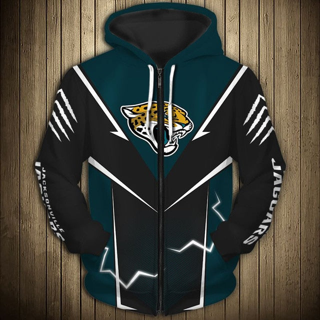 Jacksonville Jaguars Flame Zipper Hoodie