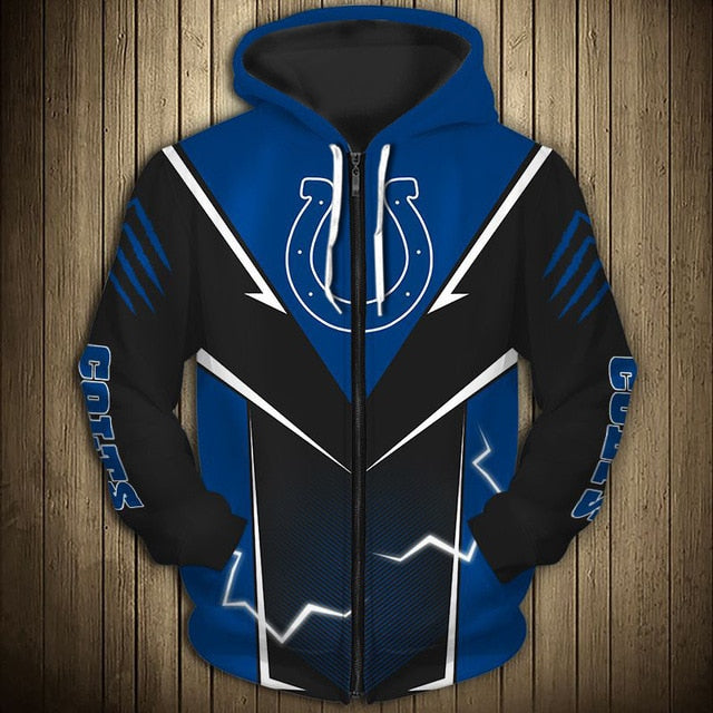 Indianapolis Colts Flame Zipper Hoodie