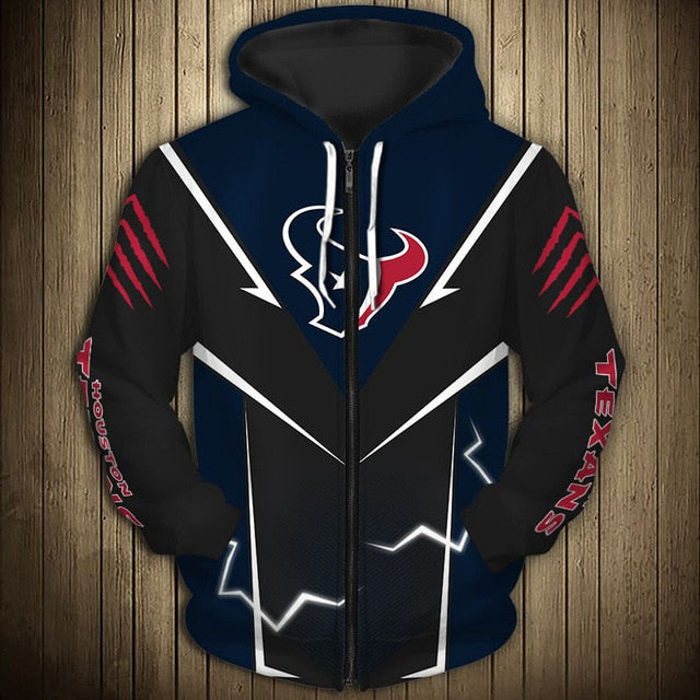 Houston Texans Flame Zipper Hoodie