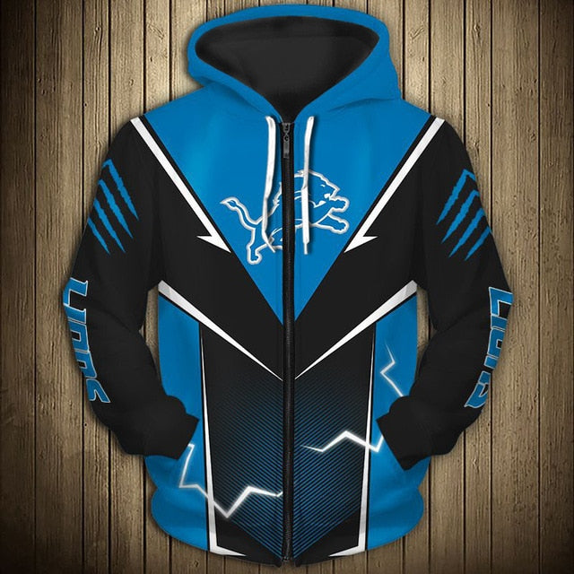 Detroit Lions Flame Zipper Hoodie