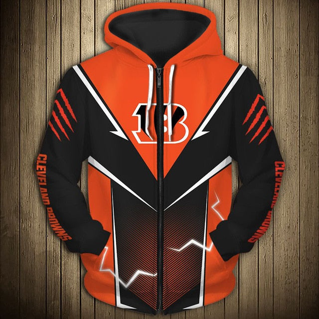 Cincinnati Bengals Flame Zipper Hoodie