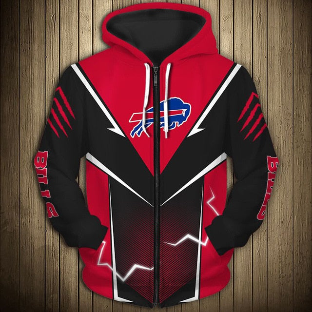 Buffalo Bills Flame Zipper Hoodie