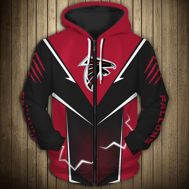 Atlanta Falcons Flame Zipper Hoodie