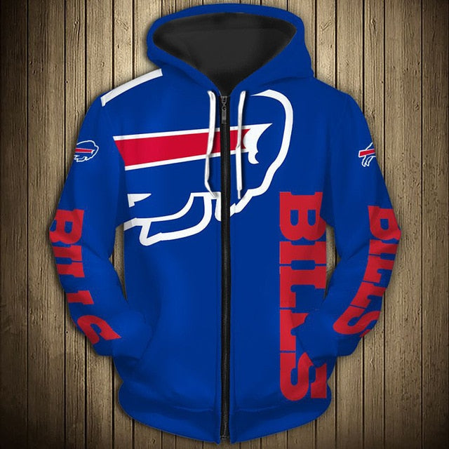 Buffalo Bills Flag Zipper Hoodie