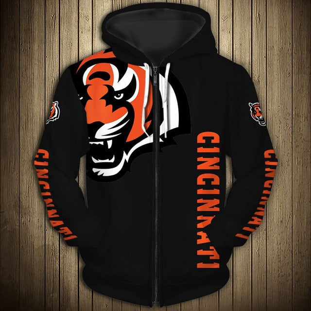 Cincinnati Bengals Flag Zipper Hoodie