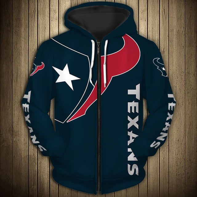 Houston Texans Flag Zipper Hoodie